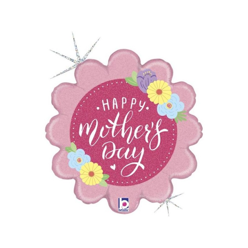 BALLON METALIQUE FLEUR 46CM HAPPY MOTHER'S DAY BALLON METALIQUE FLEUR 46CM HAPPY MOTHER'S DAY