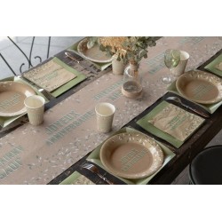 10 ASSIETTES JOYEUX ANNIVERSAIRE VEGETAL 23  CM 