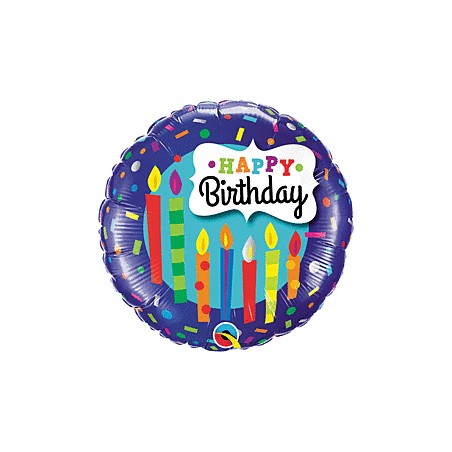 BALLON METALLIQUE ROND 46CM HAPPY BIRTHDAY 