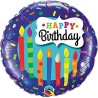 BALLON METALLIQUE ROND 46CM HAPPY BIRTHDAY 