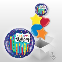BALLON METALLIQUE ROND 46CM HAPPY BIRTHDAY 