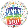 BALLON METALLIQUE ROND 46CM HAPPY BIRTHDAY TO YOU