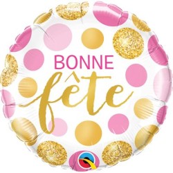 BALLON METALLIQUE ROND 46CM BONNE FETE 
