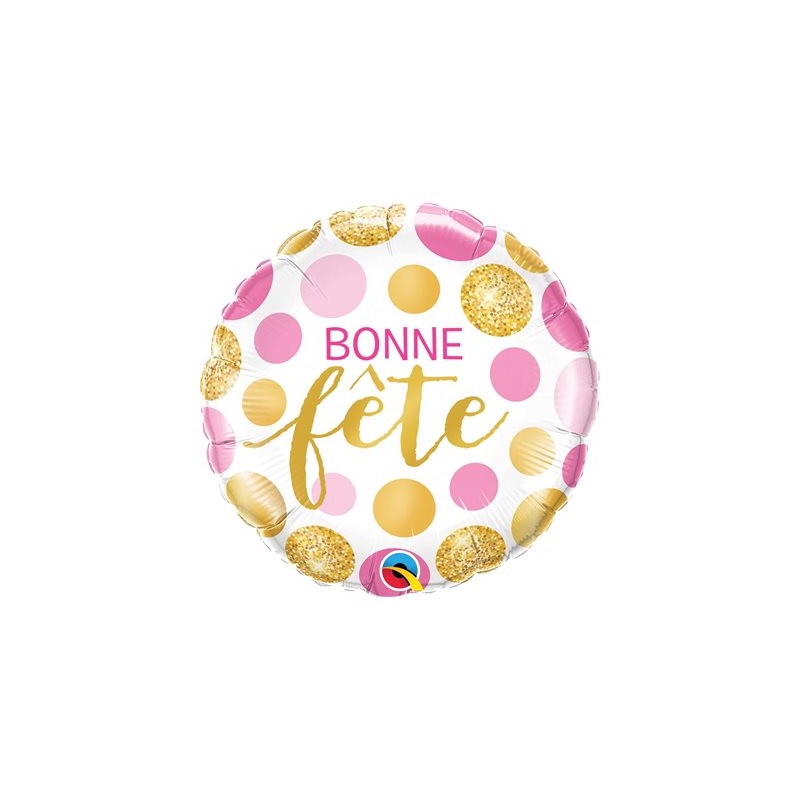 BALLON METALLIQUE ROND 46CM BONNE FETE BALLON METALLIQUE ROND 46CM BONNE FETE