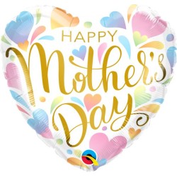 BALLON METALLIQUE COEUR 46CM HAPPY MOTHER'S DAY 