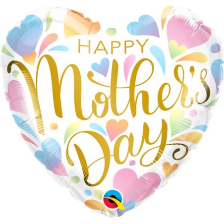 BALLON METALLIQUE COEUR 46CM HAPPY MOTHER'S DAY 