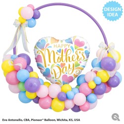 BALLON METALLIQUE COEUR 46CM HAPPY MOTHER'S DAY 