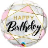 BALLON METALLIQUE ROND 46CM HAPPY BIRTHDAY 