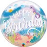 BUBBLE SINGLE 56CM HAPPY BIRTHDAY SIRENE 