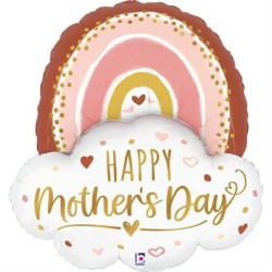 BALLON METALLIQUE NUAGE HAPPY MOTHER'S DAY 89CM 