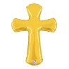 BALLON METALLIQUE 99CM CROIX OR 