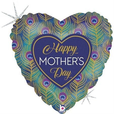 BALLON METALLIQUE COEUR 46CM HAPPY MOTHER'S DAY 