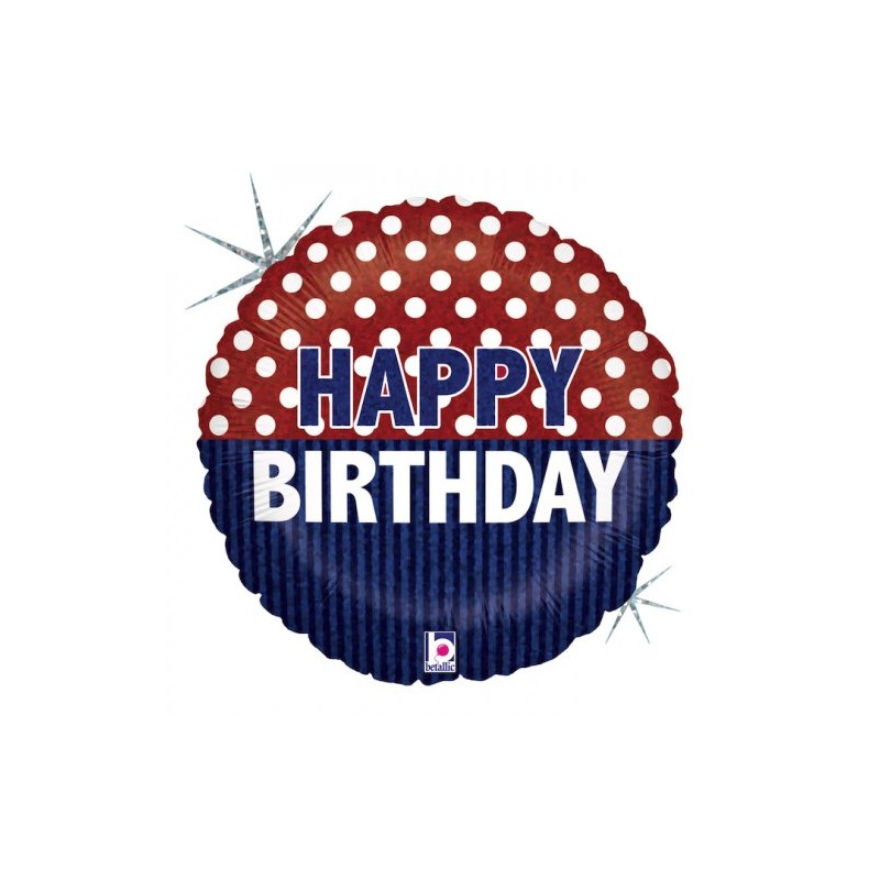 BALLON METALLIQUE ROND 46CM HAPPY BIRTHDAY NAUTIQUE BALLON METALLIQUE ROND 46CM HAPPY BIRTHDAY NAUTIQUE