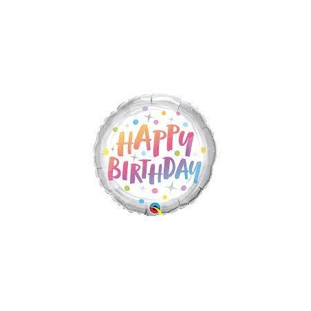 BALLON METALLIQUE ROND 46CM HAPPY BIRTHDAY 