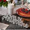 LETTRES JOYEUX ANNIVERSAIRE  ARGENT PAILLETEES 32 CM