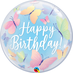 BUBBLE SINGLE HAPPY BIRTHDAY PAPILLON 56CM 