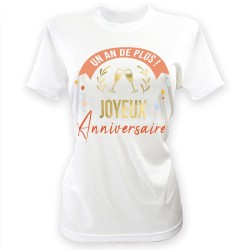 T SHIRT A DEDICACER JOYEUX ANNIVERSAIRE FEMME TAILLE UNIQUE