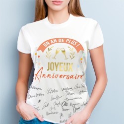 T SHIRT A DEDICACER JOYEUX ANNIVERSAIRE FEMME TAILLE UNIQUE