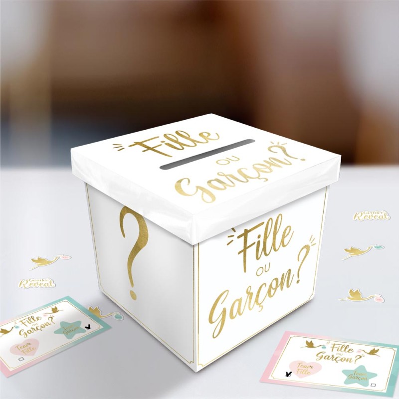 JEU DE VOTE 1URNE ET 16 FEUILLES DE VOTE GENDER REVEAL 