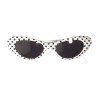 LUNETTES ANNEES 50-60 BLANCHES A POIS NOIR ADULTE