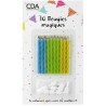 10 BOUGIES MULTICOLORES MAGIQUES AVEC BOBECHES