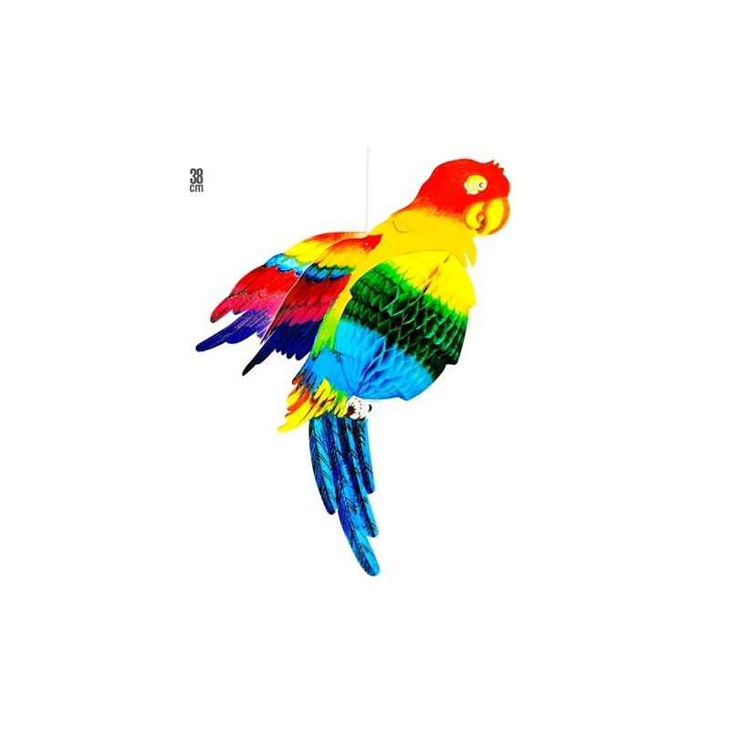 DECORATION EN PAPIER PERROQUET MULTICOLORE 38 CM DECORATION EN PAPIER PERROQUET MULTICOLORE 38 CM