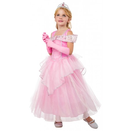 DEGUISEMENT PRINCESSE ROSE TAILLES 7-8 ANS 