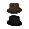 CHAPEAU HAUT DE FORME MARRON SIMILI CUIR