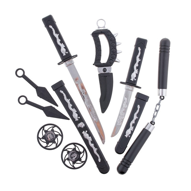 KIT DE 10 ACCESSOIRES ARMES NINJA ENFANT KIT DE 10 ACCESSOIRES ARMES NINJA ENFANT