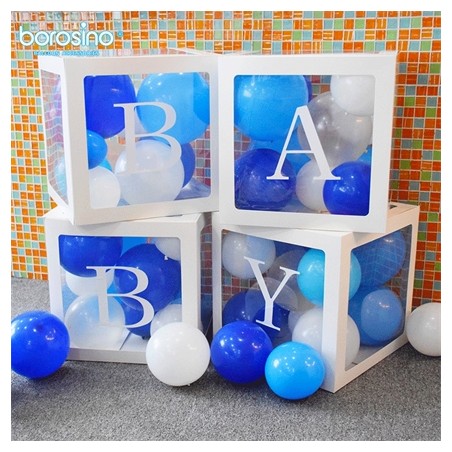 4 CUBES CARTON BLANCS TRANSPARENTS 30 X 30 X 30CM 