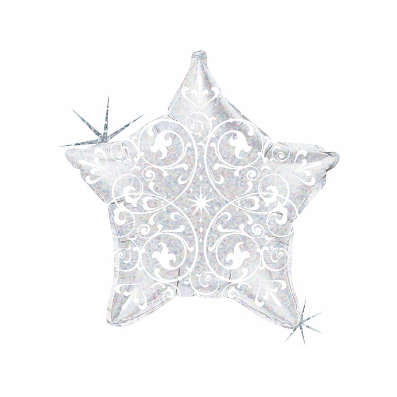 BALLON METALLIQUE ETOILE 53 CM ARABESQUE ARGENT BALLON METALLIQUE ETOILE 53 CM ARABESQUE ARGENT