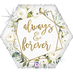 BALLON METALLIQUE MARIAGE ALWAYS AND FOREVER 46 CM 