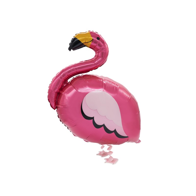 BALLON METALLIQUE MARCHEUR  AIRWALKER  FLAMANT ROSE 83 X 71 CM 