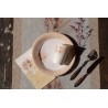10 ASSIETTES BLANC FLEURS ROMANTIQUE BOHEME 23 CM