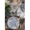 10 ASSIETTES BLANC FEUILLE VERTE 23 CM