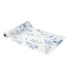 CHEMIN DE TABLE AVEC FLEURS BLEU ET OR 28 CM  X 3 M 