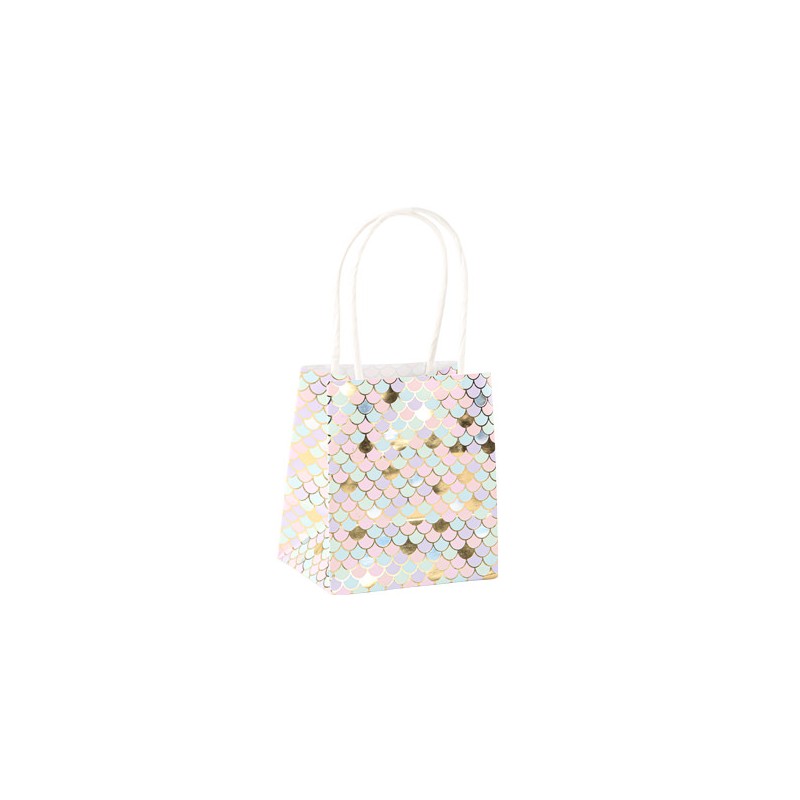 4 SACS CADEAUX SIRENE ECAILLES IRIDESCENT PASTEL ET OR 10 X 11 X 7 CM 4 SACS CADEAUX SIRENE ECAILLES IRIDESCENT PASTEL ET OR 10 X 11 X 7 CM
