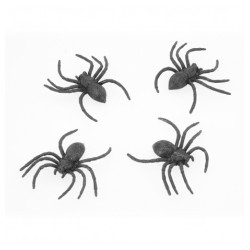 LOT 4 ARAIGNEES NOIRES 8 X 9 CM 