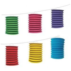 GUIRLANDE 6 LAMPIONS 15 X 10 M 6 COULERUS LONGEUR 360 CM 