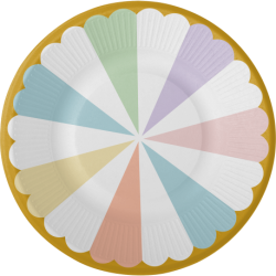 8 ASSIETTE RONDE PASTEL 23 CM 