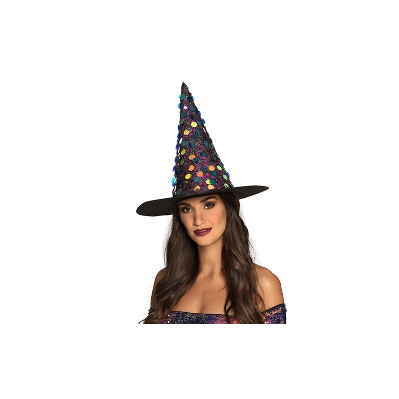 CHAPEAU DE SORCIERE SEQUIN HOLOGRAPHIQUE CHAPEAU DE SORCIERE SEQUIN HOLOGRAPHIQUE