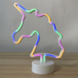 CENTRE DE TABLE LED NEON MULTICOLORE LICORNE  25 CM