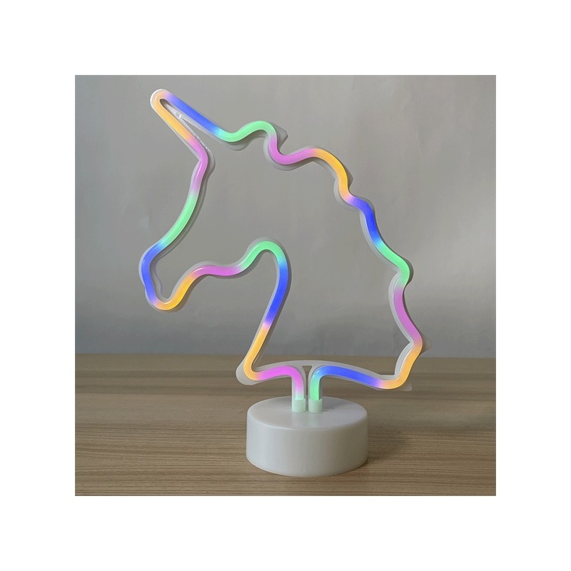 CENTRE DE TABLE LED NEON MULTICOLORE LICORNE 25 CM CENTRE DE TABLE LED NEON MULTICOLORE LICORNE 25 CM