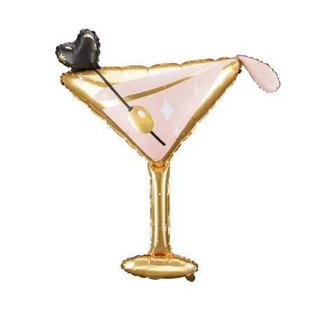 BALLON METALLIQUE VERRE A COCKTAIL 104 X 86 CM
