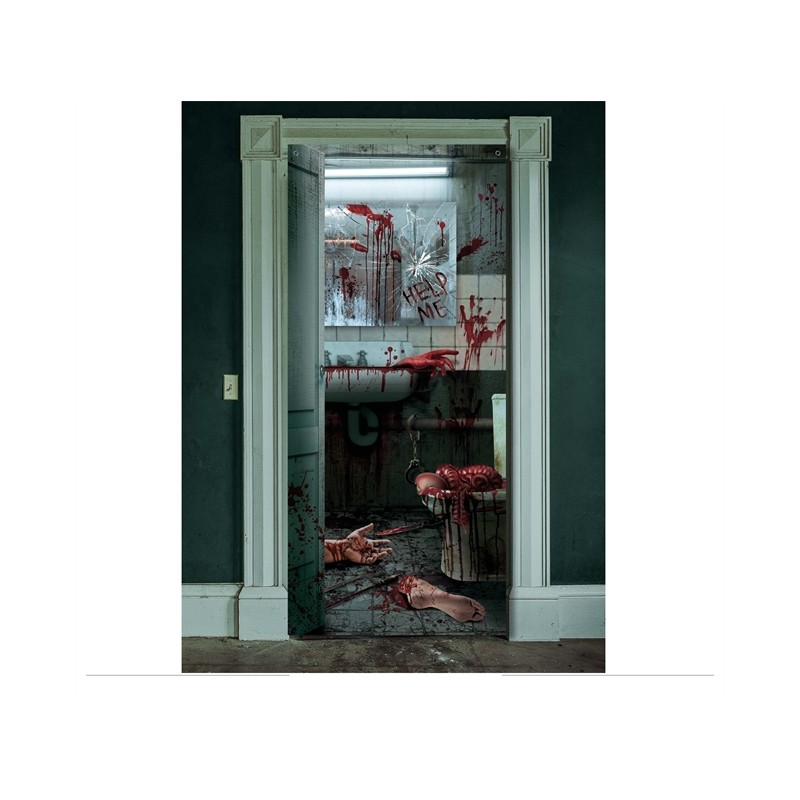 DECORATION HALLOWEEN WC SANGLANTE 80 X 180 CM DECORATION HALLOWEEN WC SANGLANTE 80 X 180 CM