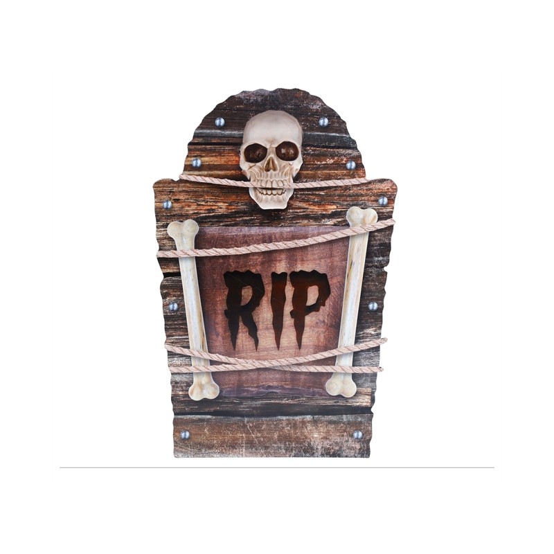DECORATION HALLOWEEN PIERRE TOMBALE RIP TETE DE MORT 56 CM DECORATION HALLOWEEN PIERRE TOMBALE RIP TETE DE MORT 56 CM