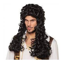 PERRUQUE LONGUE BOUCLEE CAPITAINE PIRATE 