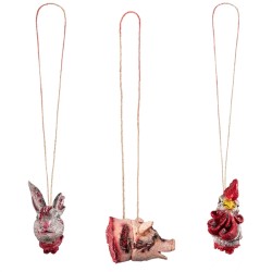 DECORATION TETE D'ANIMAUX ENSANGLANTE