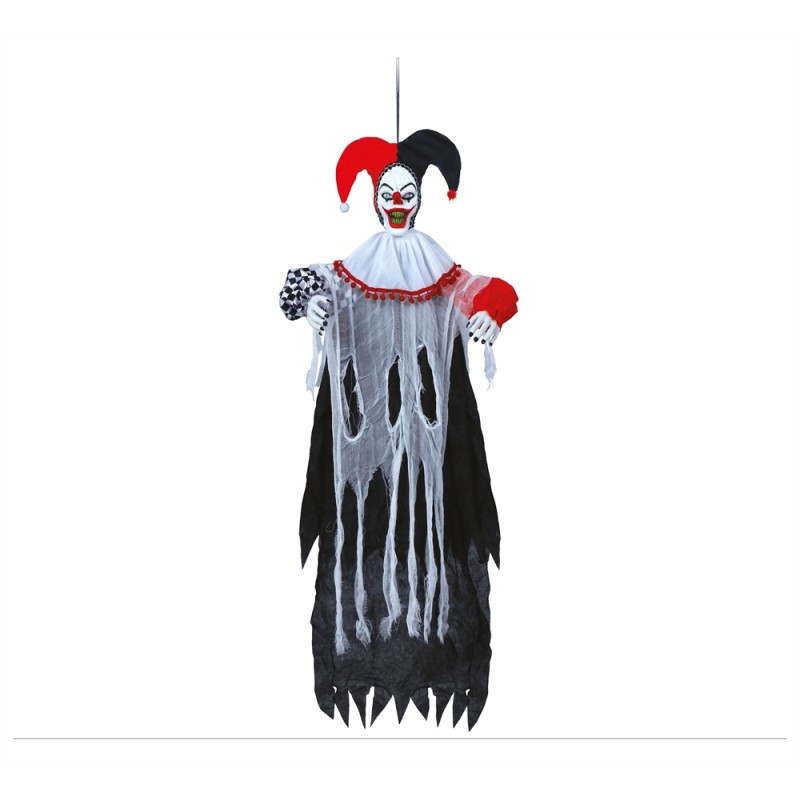 DECORATION HALLOWEEN SUSPENDUE CLOWN LED, SON ET 120 CM DECORATION HALLOWEEN SUSPENDUE CLOWN LED, SON ET 120 CM