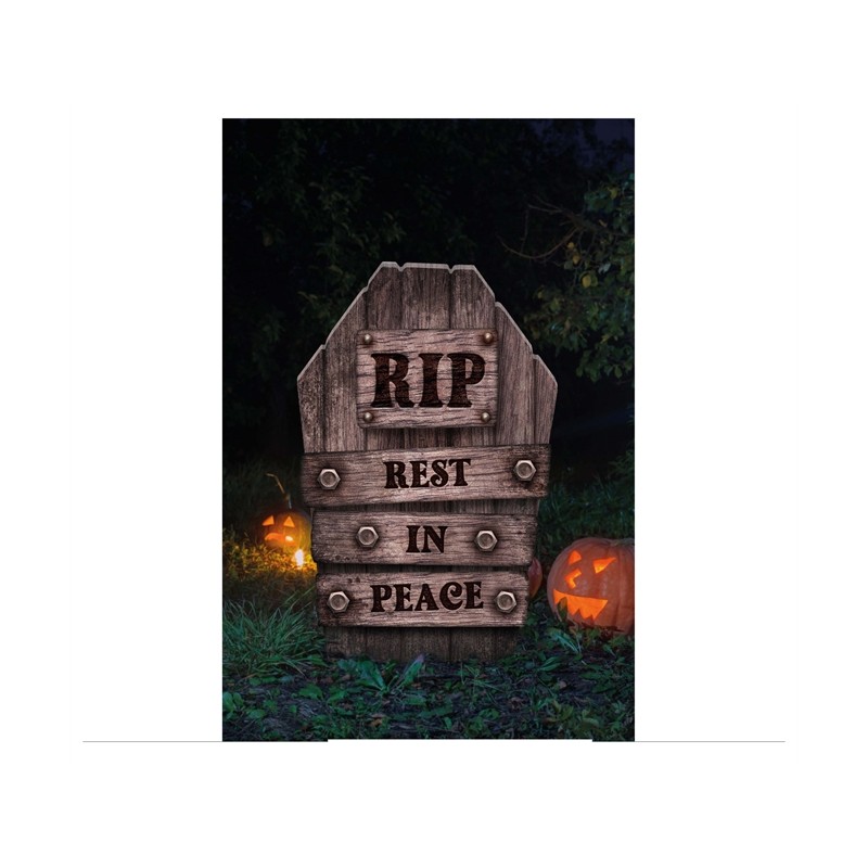DECORATION PIERRE TOMBALE RESTE IN PEACE TETE DE MORT 56 CM DECORATION PIERRE TOMBALE RESTE IN PEACE TETE DE MORT 56 CM